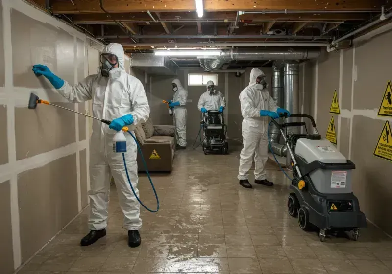 Basement Moisture Removal and Structural Drying process in Millen, GA